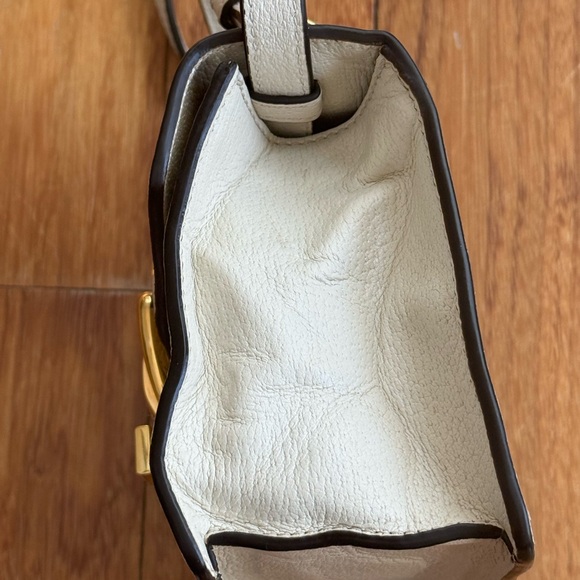 Gucci Sylvie Bee Star Leather Shoulder Bag White Web Stripe Small Project piece - Picture 6 of 16